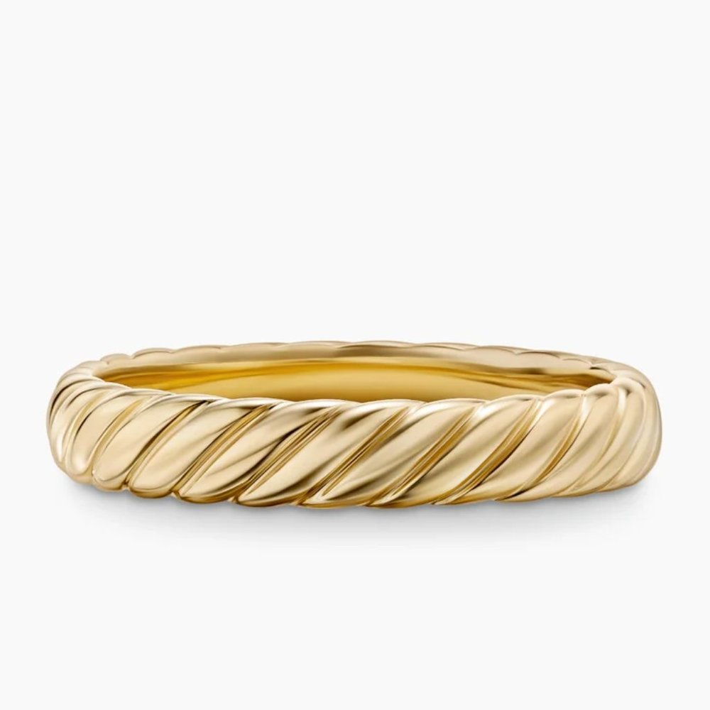 David Yurman Cable Band Ring 18K Yellow Gold, 5mm Size 6.5